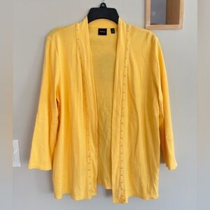 Rafaella Yellow Open-Front Cardigan